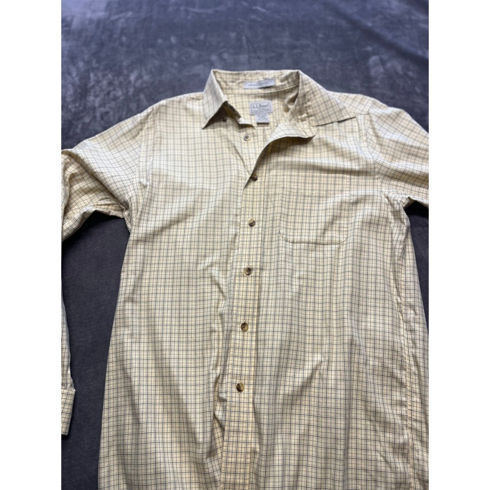 LL Bean Mens Wrinkle Resistant Plaid Button Down Shirt Long Sleeve Casual Top‎
